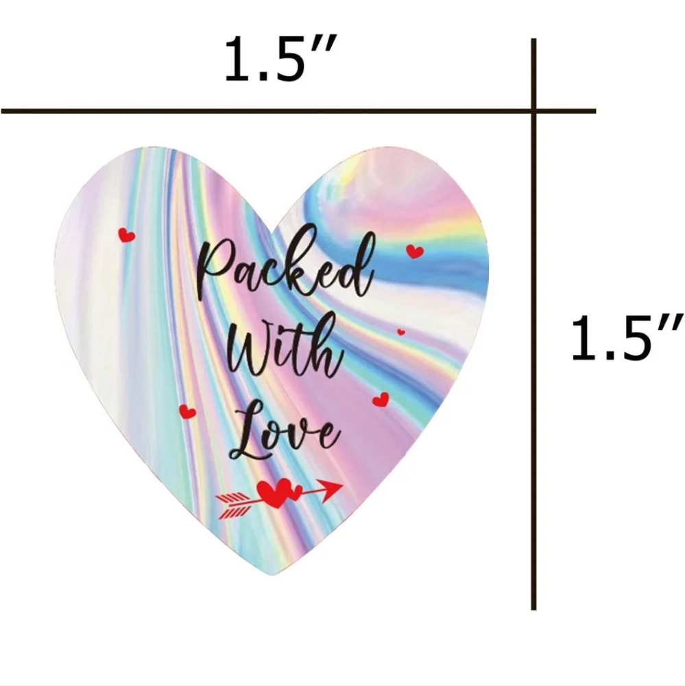 50 ct  Packed with Love Stickers are 1.5 inch in diameter